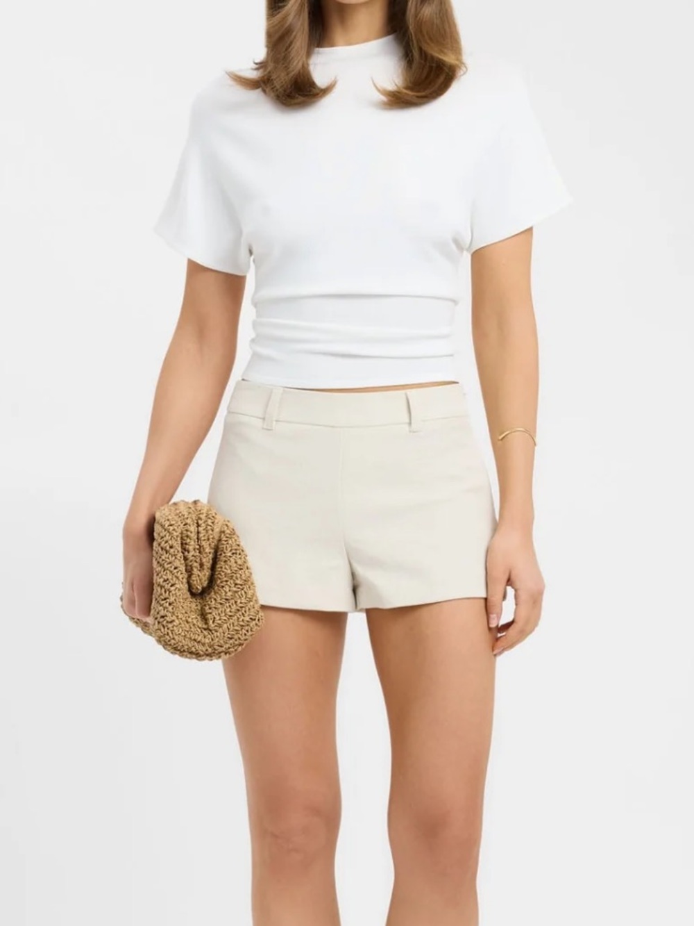 Kookai Ariel Mini Shorts in Almond Milk